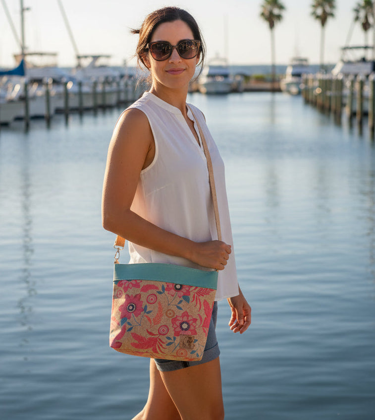 Pink Floral Crossbody Bag