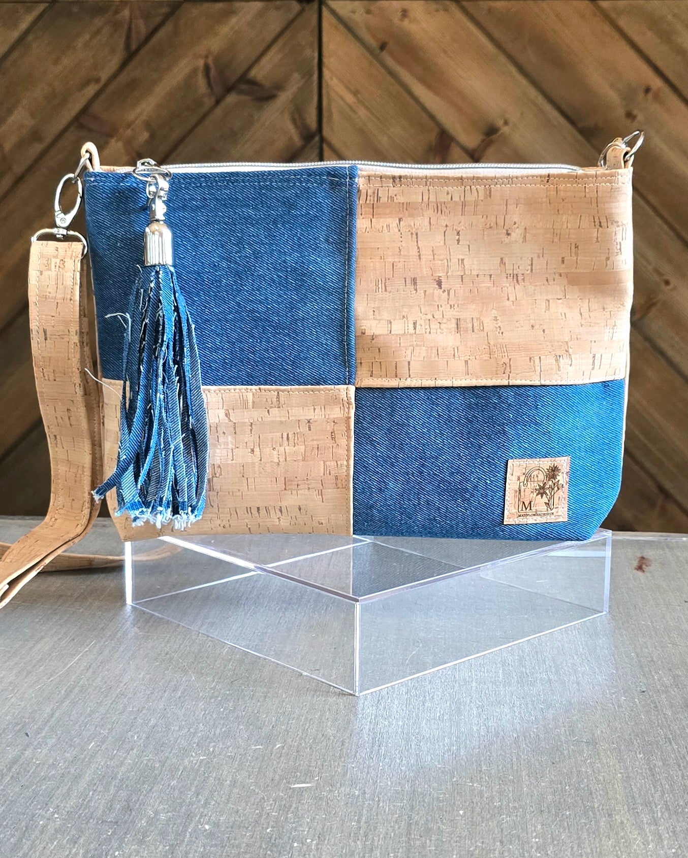 Denim crossbody bag