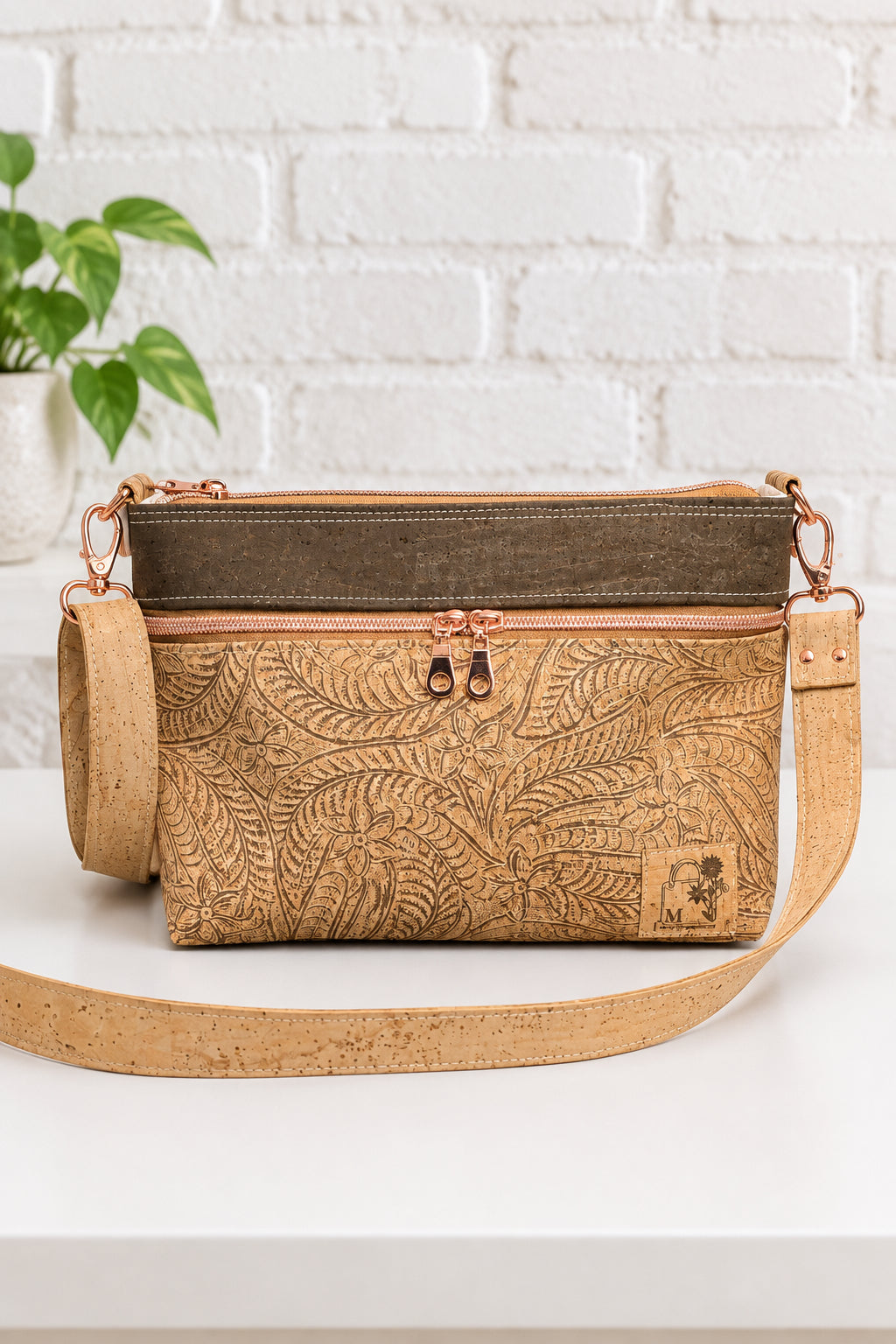 Cork Embossed Crossbody Bag
