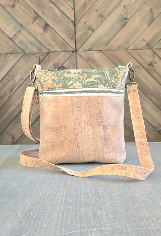 Natural cork crossbody bag