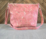 Light Pink & gold flakes cork Bag